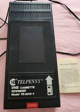 Telpenny Te-2013v Vintage Vhs Casette Rewinder With Manual Untested