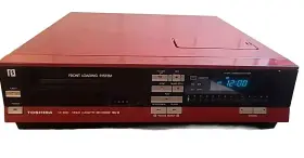 V-c300 Toshiba Rare Red Betamax Vcr Player Vc 300 Beta For Parts Or Repair. Read Disc