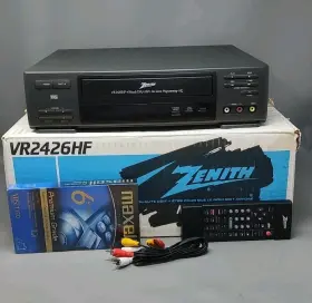 Vr2426hf Zenith Vcr Vhs Player/ Recorder Box Remote Tape Rca Cord And Test Video