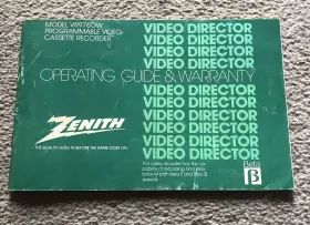 Vr9000w Zenith Beta Video Director Iii/ii Cassette Recorder Owners Manual