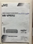 Vintage 1995 Jvc Video Cassette Tape Recorder HR-VP81U Owners Instruction Manual Very. Price: $15.70.
