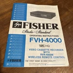 Fisher FVH-4000 Video Cassette Recorder Vcr Owners Manual Vhs Original Very. Price: $12.00.