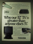 1989 Toshiba Ad CX3288J Tv, SK-F200 Vhs Camcorder, SV-F990 Super Vcr Used. Price: $19.99.