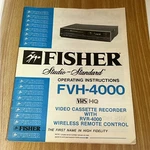 Vintage Fisher FVH-4000 Video Cassette Recorder Studio Vhs Vcr Manual Used. Price: $19.96.