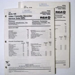 Rca Vcr VR451 VR452 - Two (2) Service Manuals 1988 First Printing Like. Price: $31.96.