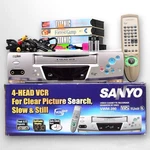 Nice Sanyo VWM-390 4-HEAD Vcr Player Bundle Movies Remote Batteries Cables Used. Price: $175.00.
