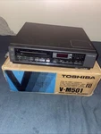 Vintage Toshiba V-M501 Beta Video Cassette Recorder Tested And Works Box Used. Price: $299.95.