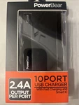 Power Bear 10 Port Usb Charger Charging Station 2.4A Output Per New. Price: $12.00.