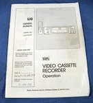 Operation Manual Vhs Video Cassette Recorder Sears Lxi 580.53448290 Good. Price: $9.96.
