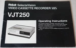 Rca Selectavision Vcr VJT250 1983 Original Operating Instructions Manual Acceptable. Price: $15.00.