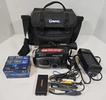 Jvc Vhs-c Compact Camcorder Model GR-AX96U Bundle Case & 3 Tapes Used. Price: $49.99.