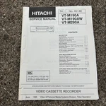 Hitachi Vcr Service Manual No. 4514E VT-M190A, VT-M190AW, VT-M290A Very. Price: $9.97.
