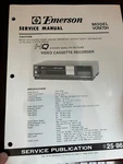 Emerson VCR870H VCR-870H Repair Service Manual From The Usa **original** Very. Price: $19.99.