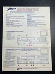 Zenith Vcr Cassette Recorder VR3010 Original Owner Reference Card Instructions Good. Price: $12.91.