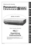 Panasonic PV-S4670 Vcr Owners Instruction Manual Brand. Price: $22.24.