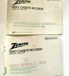 Zenith JR9000W Betatape Quick Guide And Operating System Manual Rare Used. Price: $39.95.