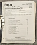 Rca Oem Service Manual 1986 VMT295-S1 Video Cassette Recorder Vol & + Sup. Good. Price: $35.90.