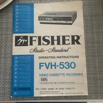 Vintage 80'S Fisher FVH-530 Video Cassette Recorder Studio Vhs Vcr Manual Only Used. Price: $15.00.