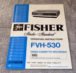 1983 Fisher FVH-530 Vcr Video Cassette Recorder Operating Instructions Free Ship Very. Price: $14.95.