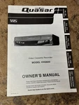 Vntg Quasar VHQ820 Vhs Player Owner Manual Htf Rare Original Booklet Recorder Like. Price: $49.99.