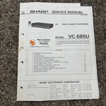 Sharp Vcr Service Manual #SY5J7VC-685U/ Very. Price: $9.97.
