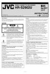 Jvc HR-S2902U Vcr Owners Instruction Manual Reprint New. Price: $22.24.
