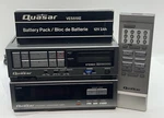 Quasar Vhs Vcr True Track 4 System + Frequency Synthesizer Tuner Battery Pack Used. Price: $299.99.