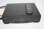 Quasar Vhs Player VHQ528 Tested Plays Tapes, Front Display Not Working And Remot Used. Price: $39.99.