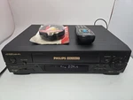 Philips Magnavox VRA641 AT01 Hi-fi Vhs Hq Vcr Video Cassette Tested W/ Remote Used. Price: $49.99.