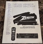 Zenith Vcr Video Cassette Recorder VR2135, VR4185, VR4135, VR4235HF Manual Like. Price: $9.99.
