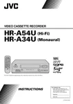 Jvc HR-A34U HR-A54U Vcr Owners Instruction Manual Reprint New. Price: $22.24.