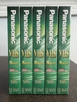 Panasonic T-160 Blank Vhs Tapes 8 Hours Set Lot Of 5 Sealed New. Price: $29.99.