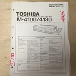 Toshiba Service Manual For The M-4100 M-4130 Vcr Video Cassette Recorder Very. Price: $17.98.