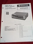 Sanyo VCR6800 Color Video Cassette Recorder, Parts List Circuit Diagrams. Beta Like. Price: $34.99.