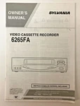 Sylvania Video Cassette Recorder Model #6265FA Manual Very. Price: $13.49.