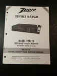 Zenith Service Manual Model VR3220 Video Cassette Recorder W Remote 124-126. F6 Good. Price: $12.41.