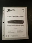 Zenith Technical Reference Manual Model VRF160 VRF165 Video Cassette Recorder F2 Good. Price: $14.95.