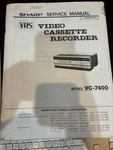 Orig. Sharp VC-7400 VC7400 Vcr Service Manual *original* Very. Price: $29.99.