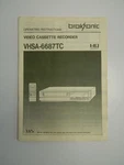 Broksonic VHSA-6687TC Vcr Operating Instructions Good. Price: $14.99.