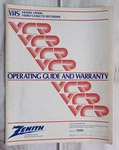 Zenith Operating Guide - Vhs Video Cassette Recorder Model VR1810 Vintage Used. Price: $14.99.