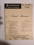 Hitachi VT-87A NO.2492E Video Cassette Recorder Vcr Service Manual Good. Price: $24.95.