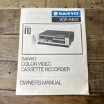 Sanyo Vcr 6400 Beta Cassette Recorder Oem Owner's Manual 1980S Replacement Good. Price: $7.00.