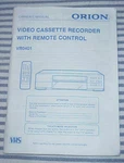 Owner Manual For Orion VR0401 Video Cassette Recorder (in English And Spanish) Acceptable. Price: $9.99.