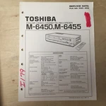 Toshiba Service Manual For The M-6450 M-6455 Vcr Video Cassette Recorder Very. Price: $25.98.