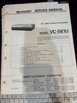 Orig. Sharp VC581U VC-581U Vcr Repair & Service Manual *original* Very. Price: $9.99.