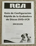 Rca Spanish Instruction Manual Dvd Vcr Combo Recorder DRC8320N Thomson Euc 2006 Like. Price: $13.89.