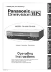 Panasonic PV-4608 PV-4658 Vcr Owners Instruction Manual Brand. Price: $22.24.