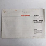 Sharp VC-481U Video Cassette Recorder Owner's Manual Like. Price: $22.49.