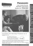 Panasonic PVQ-V201 Vcr Owners Instruction Manual Brand. Price: $22.24.