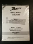 Zenith Service Manual Supplement VR3220 Vhs Video Cassette Recorder F8 Very. Price: $12.41.
